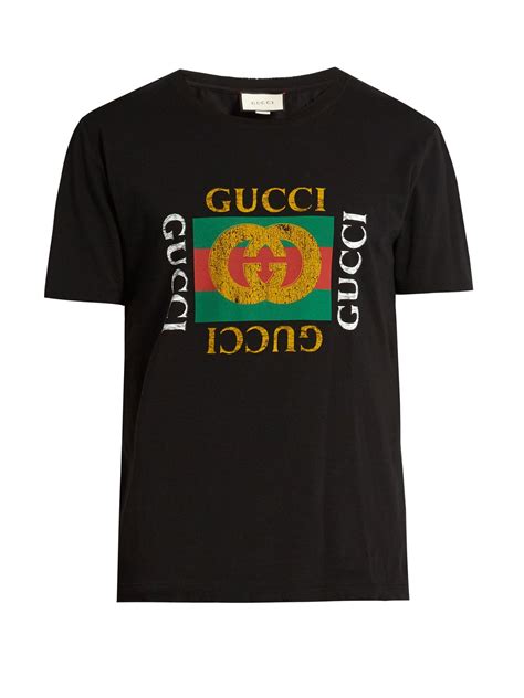 gucci distressed logo t shirt|gucci logo shirt men.